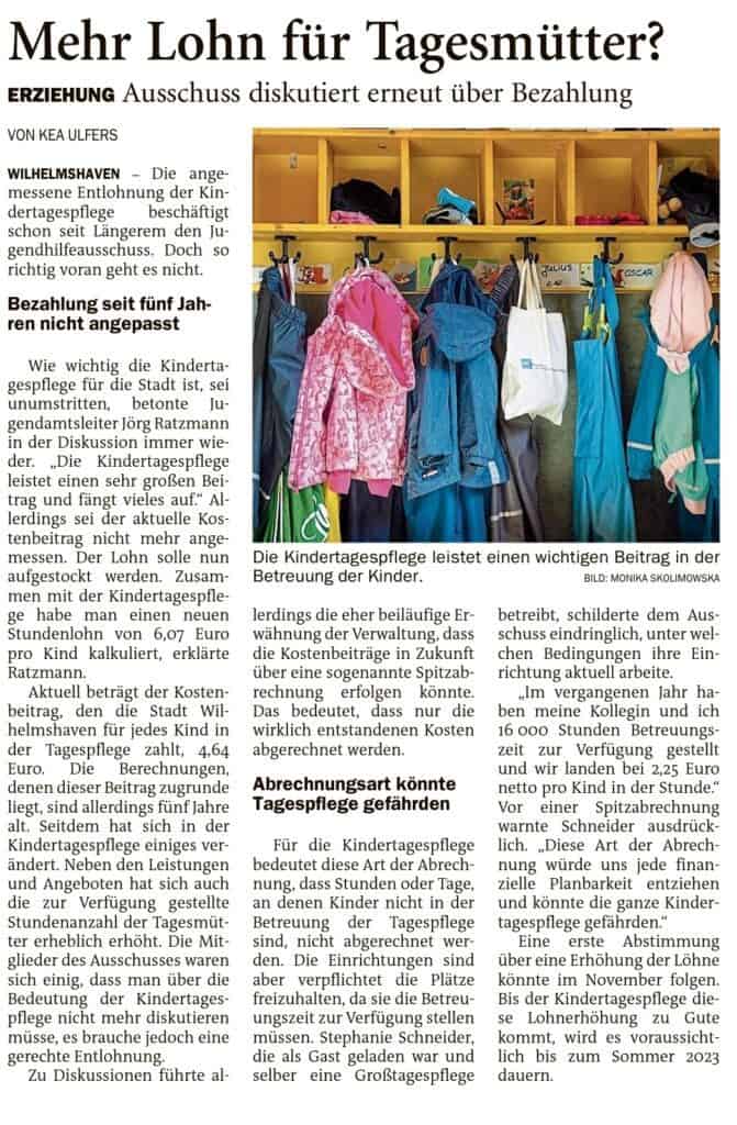 Mehr Lohn für Tagesmütter?